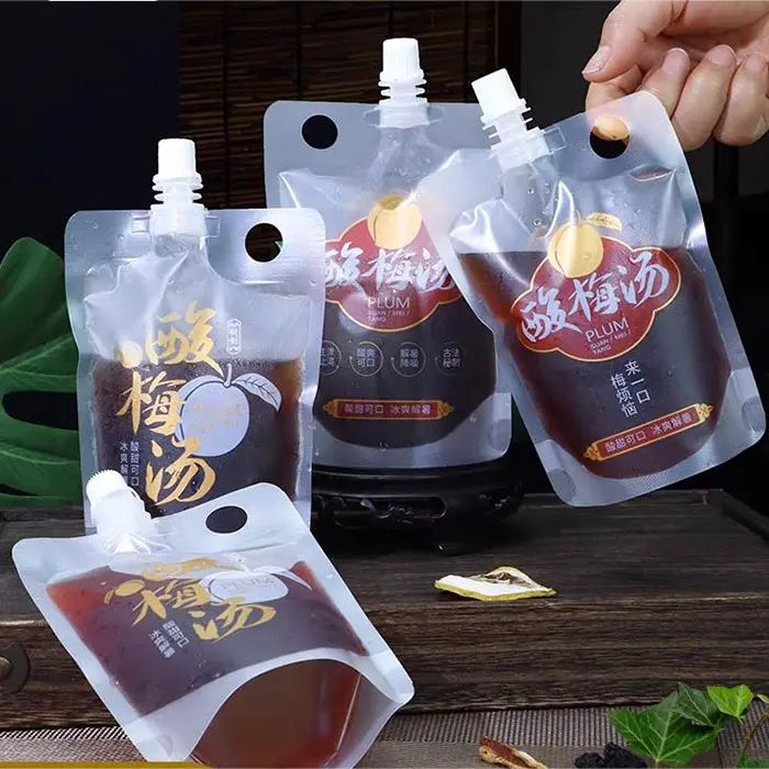 Customized Plastic Packaging Pouch with Nozzle Food Grade Liquid Beverage Bag for Beverage jelly Juice Coffee Tea sauce