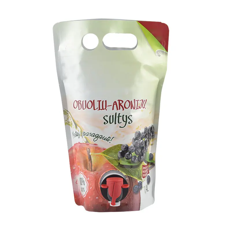 Double Fold Bottom Bag Beverage Bag-in-box Bag In Box For Wine/Water/Juice With Butterfly Valve