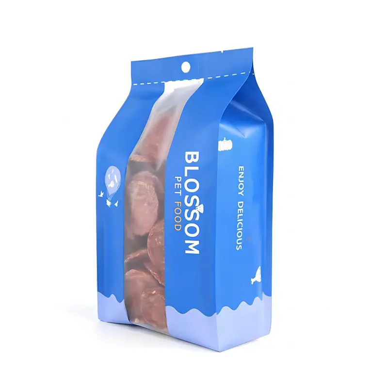 Customized Zipper Stand Up Pet Food Packaging Pouch Bag With clear Window