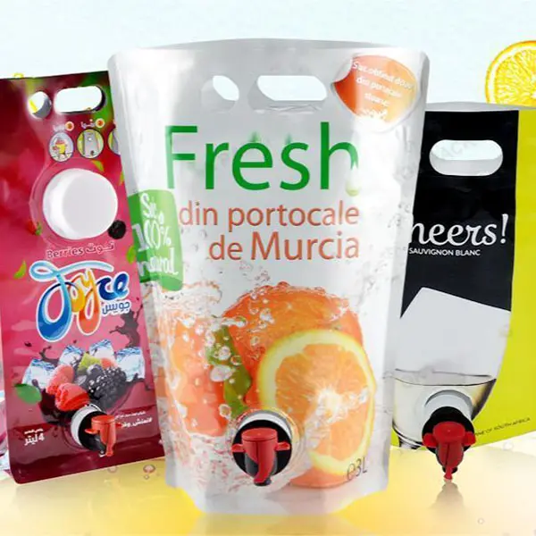 Double Fold Bottom Bag Beverage Bag-in-box Bag In Box For Wine/Water/Juice With Butterfly Valve