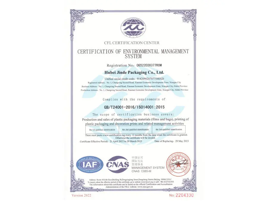Certification of Environmental Management System3szh