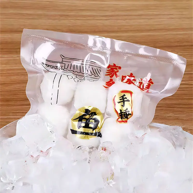 Factory custom seal plastic Frozen food packaging bags for beef meat fish packaging