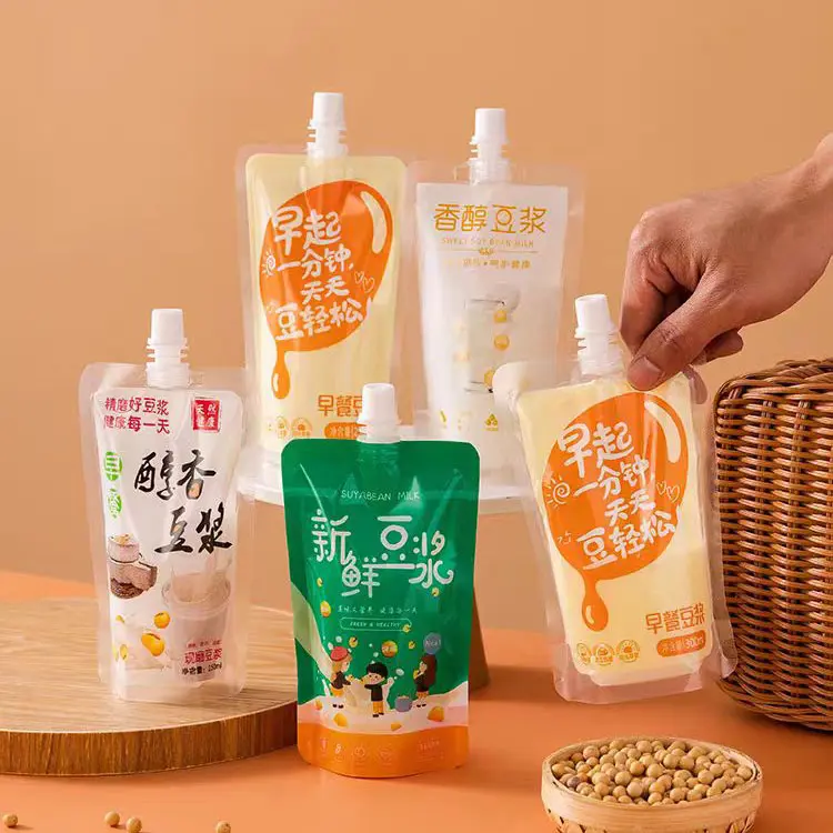 Customized Plastic Packaging Pouch with Nozzle Food Grade Liquid Beverage Bag for Beverage jelly Juice Coffee Tea sauce