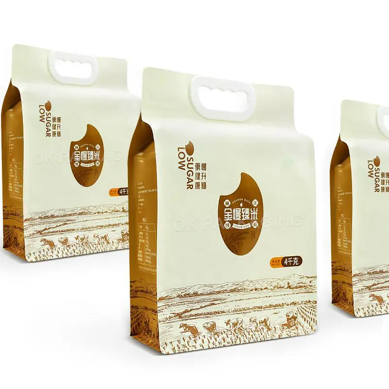 Plastic Packaging Bag Transparent Laminated Vacuum Packaging Bag for Rice Bag