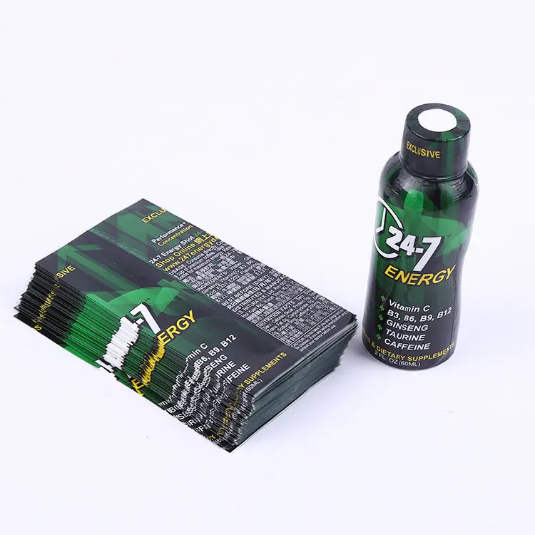 Custom Plastic Label for Beverage Bottle Cap Shrink Film Label Heat Shrink Sleeve Film Rolls
