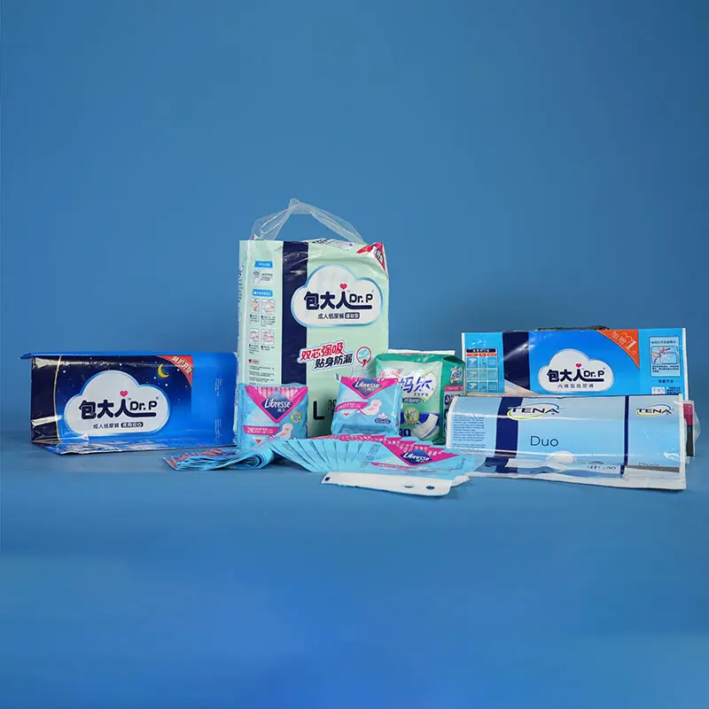 Factory customized printing of plastic diaper packaging bag logo printing