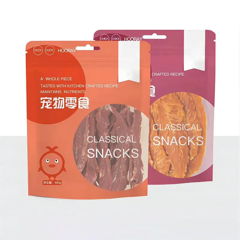 Customized Zipper Stand Up Pet Food Packaging Pouch Bag With clear Window