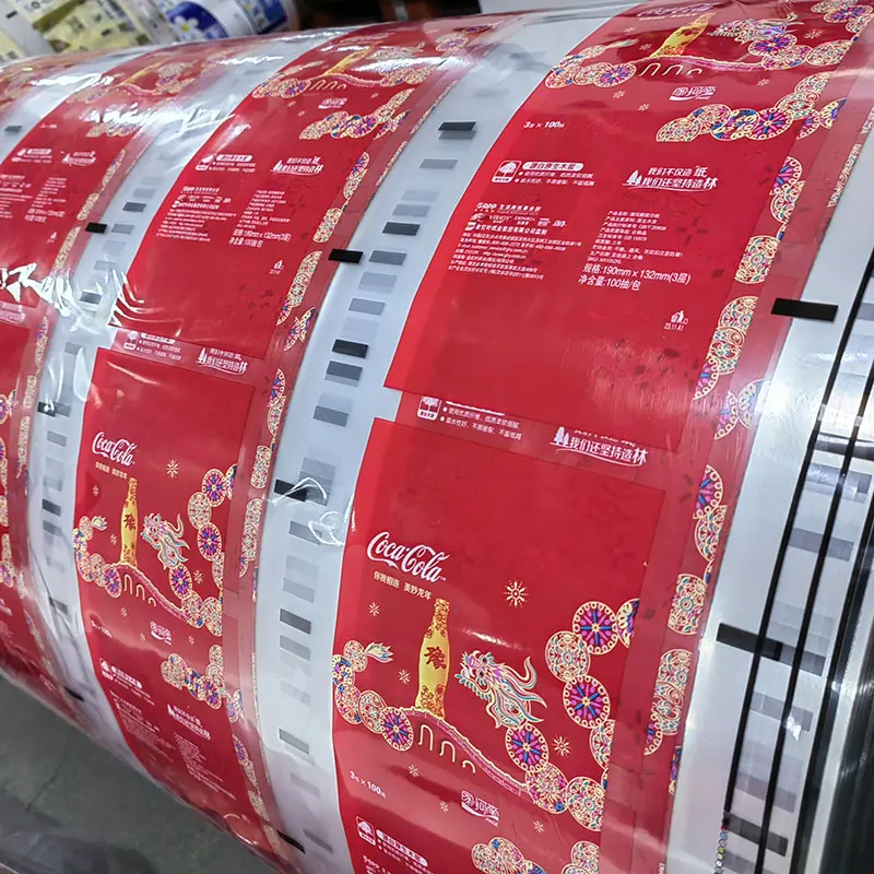 Laminated plastic flexible Packaging Film Roll Customized Printed Cosmetics Film Ointment Food plastic Aluminum roll film for Packaging