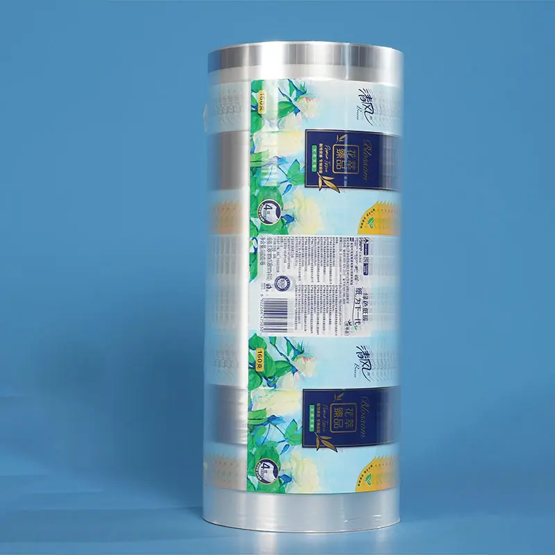 Laminated plastic flexible Packaging Film Roll Customized Printed Cosmetics Film Ointment Food plastic Aluminum roll film for Packaging