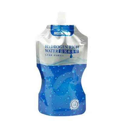 Custom print Aluminum foil plastic stand up pouch with spout hydrogen drinking water bag