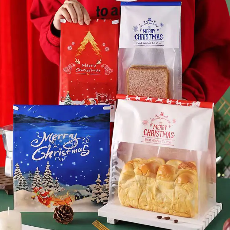 Kraft paper baking packaging bags bread packaging bags with clear window